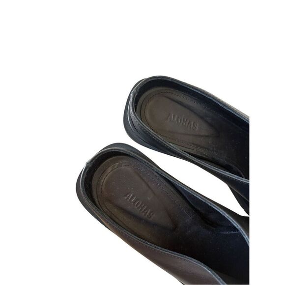 ALOHAS Anthropologie Lorenzo Leather Mules size 40 US 9 9.5 Black - Picture 6 of 11
